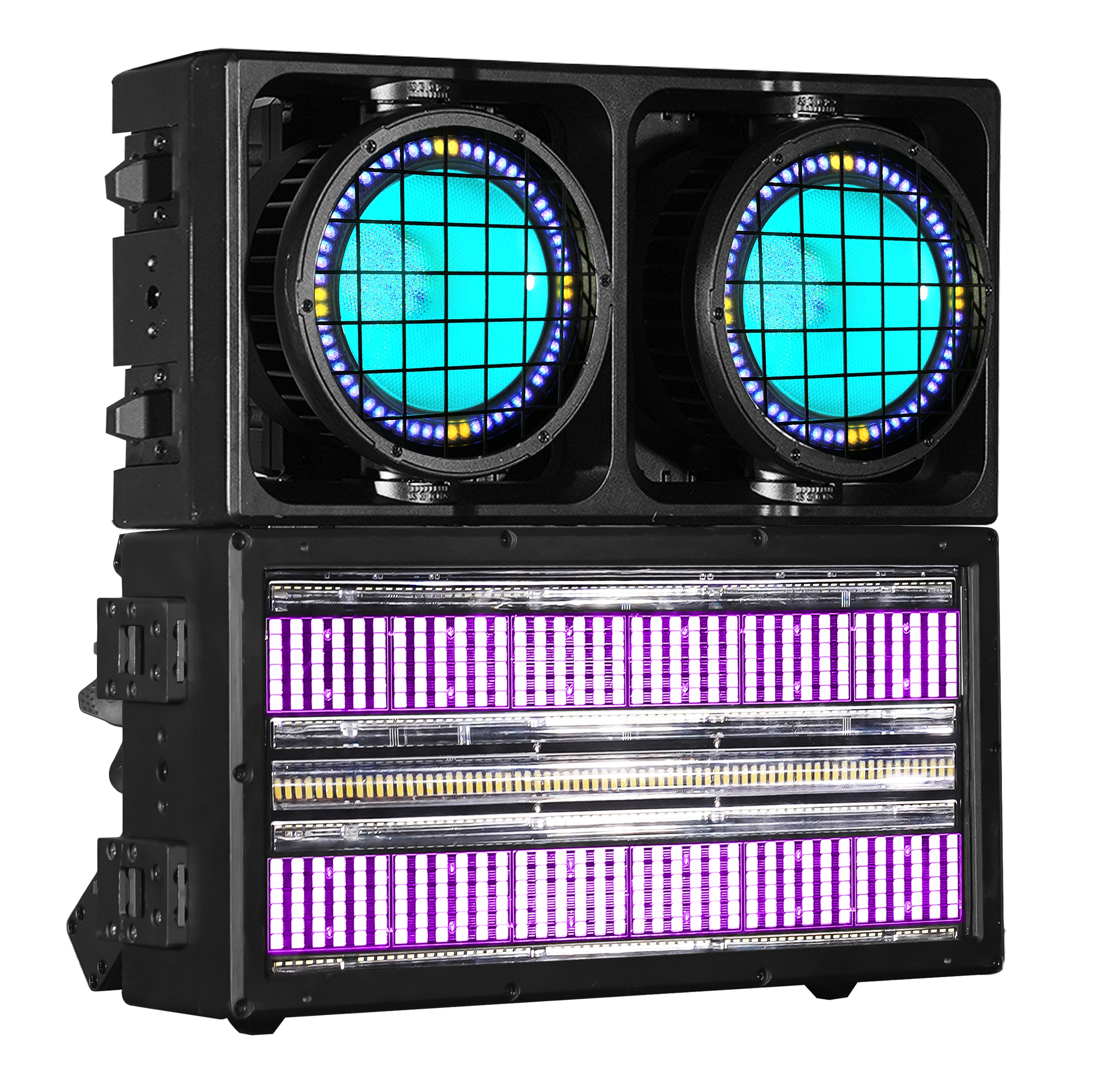 Matrix Blinder Light:2x475w RGBALC 6 colors-in-1, 120x0.2w RGB ring LEDs, IP65